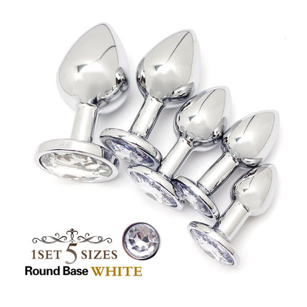 5 Size butt plug Metal anal plug Jewelry base beginner to expert G-point massage dildos adult women toys adult men toys