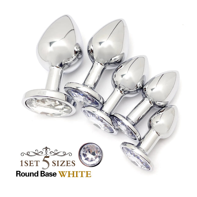 5 Size butt plug Metal anal plug Jewelry base beginner to expert G-spot massage dildos adult women toys adult men toys