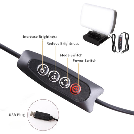 2026 Video Conference 6500K Portable LED Video Light Laptop Computer Webcam Light Zoom Call Lighting Clip for Live Streaming