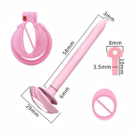 Soft Catheter Chastity Cage Accessories Male CB Lock Silicone Urine Plug Disassembly SM Pseudo Female Lock Sex Toys