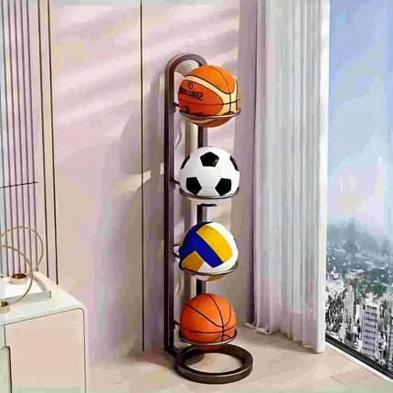 1PC Black Metal Sports Ball Organizer - for Balls, Multi-functional Storage Rack, Perfect Holiday Gift shelves