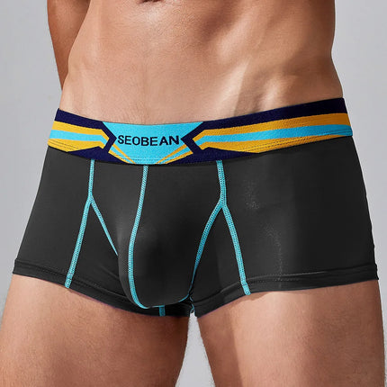 SEOBEAN Men's Sheer Boxer Briefs Nylon Low-Rise Underwear Lightweight Breathable Fashion Stylish Thin See-Through 230215 412114