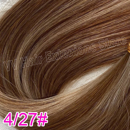 Straight Nano Rings Tip Hair Extension Ombre Natural Virgin 100% Human Hair Bulk Blonde Bundles Micro Beads Wholesale keratin