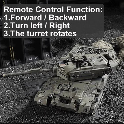 1818 Piece Bricks Technical RC Leopard 2A6 Main Battle Tank Military Building Blocks Boy Birthday Gifts Remote Control Car Toys