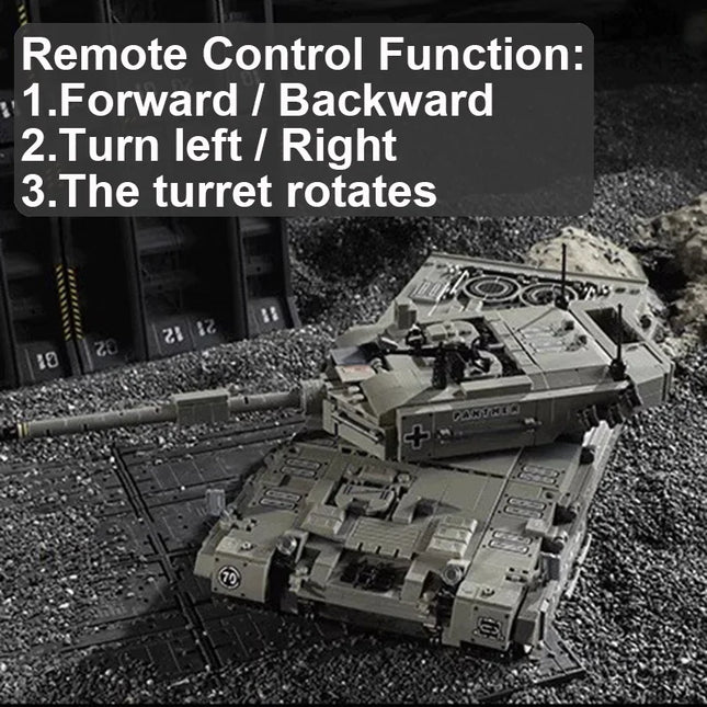 1818 Piece Bricks Technical RC Leopard 2A6 Main Battle Tank Military Building Blocks Boy Birthday Gifts Remote Control Car Toys