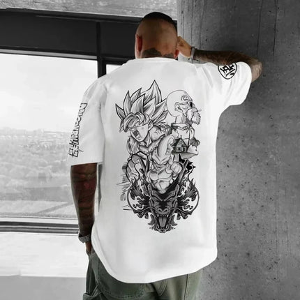 Dragon Ball Japanese Anime Printed Men T-Shirt Majin Buu Men's Clothing Harajuku Short Sleeve Goku T-shirt 2026 Summer Clothing