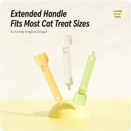 1/3PCS Cat Strip Feeder Spoon Long Handle Lickable Wet Cat Treat Feeder Squeeze Dispense Feeding Tool for Cats and Kittens