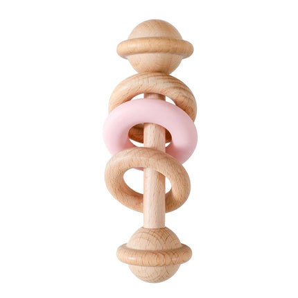 Montessori Baby 1Set Baby Toys Music Rattle Wood Crochet Bead Bracelet Wooden Rodent Chew Play Gym Teether Products Newborn Gift