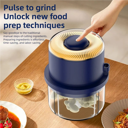 Electric Garlic Mincer & Crusher Multi-Function Vegetable & Fruit Mini Garlic Peeler 6-Blade Meat Grinder