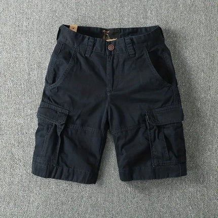 New 2025 Cotton Retro Summer Men's Outdoor Loose Multi-pocket Sports Camouflage Tooling Shorts Straight Medium Short Pants Man