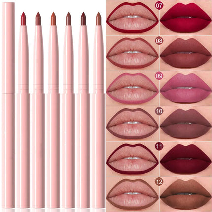 6pcs Lip Liner Pen Set Long-Lasting, Waterproof Sweatproof, Easy Coloring Non-fading Color Rendering Lip Gloss Set Beauty Makeup