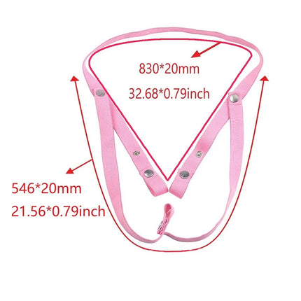 Pink Male Penis Ring Chastity Cage Auxiliary Belt Anti-off Device Elastic Belt Adjustable Underwear Rope Scrotum Ring Sex Toy