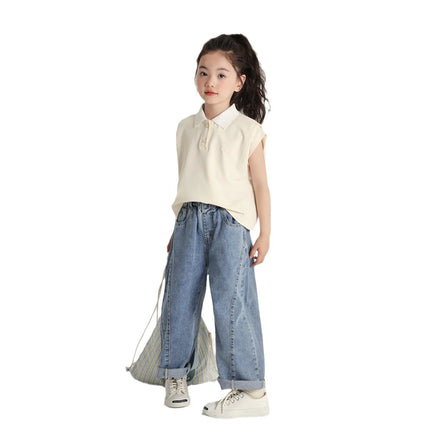 2025 new casual trend girls' short sleeved t-shirt playful and cute polo shirt three-dimensional foam printed children's t-shirt