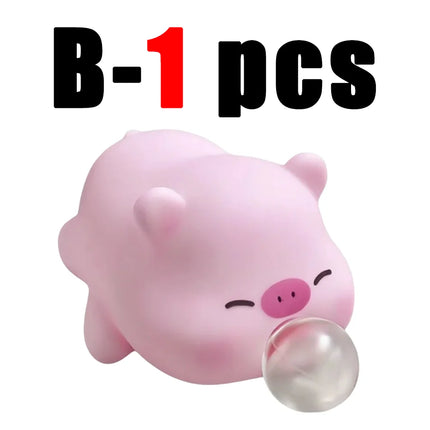 2026 New Cute Animal Bubble Blowing Squishy Toy Stress Relief Squeeze Toy Panda Pig Fidget Toy Slow Rebound Desk Decor Gift