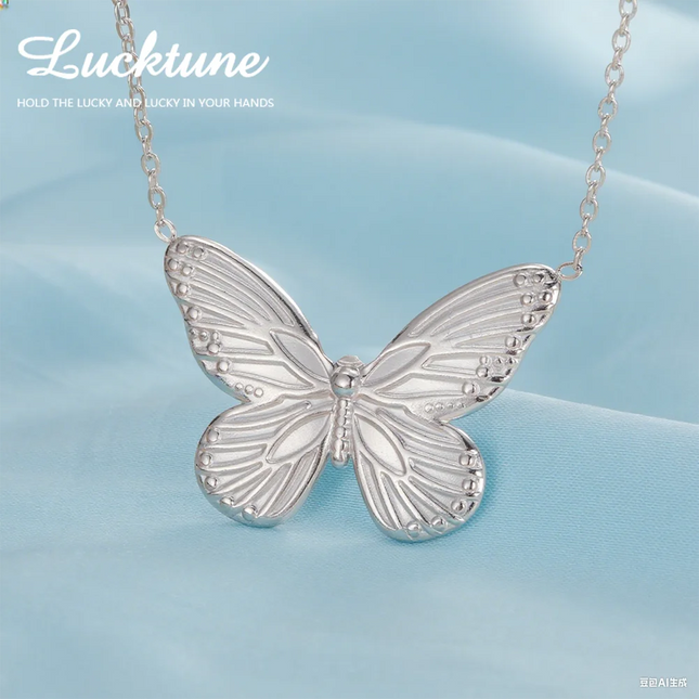Lucktune Gold Color Butterfly Pendant Necklace Women's Stainless Steel Necklace Fashion Animal Jewelry Party Gifts Wholesale