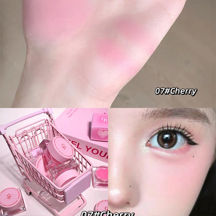 Gegebear Soft Blush Cream Tender and Multi-color Korean Style Contouring Lip Gloss Multi-purpose Rouge Cream