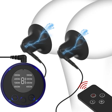 Electric Shock Pulse Nipple Sucker Enlarger Nipple Clamp Vacuum Stimulate Breast Enlarger SM Adult Orgasm Sex Toys For Women Gay