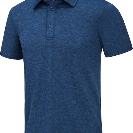 TACVASEN Summer Polo T-shirts Mens Casual Short Sleeve Shirts 3 Buttons Down Quick Dry Breathable Golf Fishing Pullover Workwear
