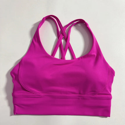 Solid Color Fitness sport Bra Women Cross soft high strength Tight Top Comprehensive Training Gym Yoga Underwear With Chest Pad