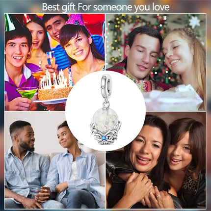 Original 925 Sterling Silver Charms Beads Cute Mushroom Unicorn Love Wings Pearl Charm for Bracelet Pendant Woman Girl Jewelry