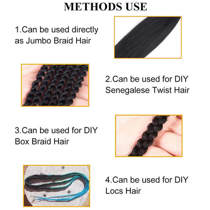 X-TRESS Synthetic Pre Stretched Braiding Hair Easy To Make Senegalese Box Braid Darker Wine Natural Soft EZ Braids Hair Bundles