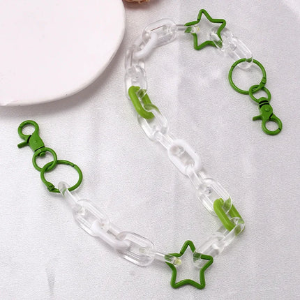 Punk Hiphop Long Resin Pentagram Heart Rock Trousers Hipster Pant Jean Keychain Ring Clip Acrylic Key Chains Women Accessories