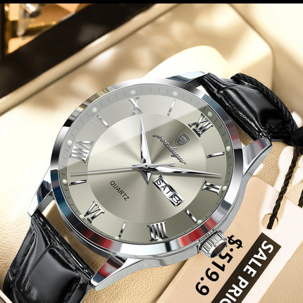 POEDAGAR Top Luxury Watch For Men Military Waterproof Luminous Date Week Man Wristwatch Leather Men's Quartz Watches Sport Reloj