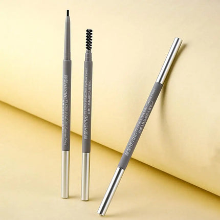 Ultra Fine Double Ended Eyebrow Pencil Waterproof Sweatproof Long Lasting Natural Hair Like Strokes Beginner Friendly with Brush