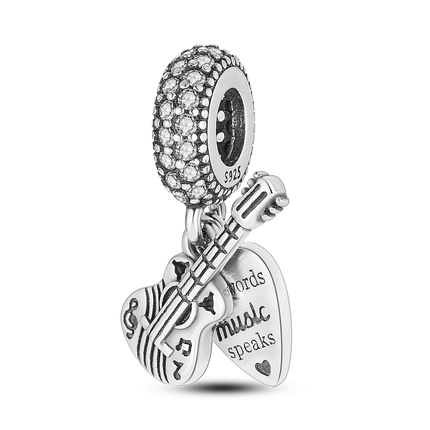 Inlaid Zircon Charm Beads 925 Sterling Silver Color Love Heart Snake Dangle Fit Original Bangle Bracelet Charms Pendant Jewelry