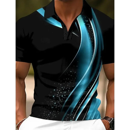 Men Summer Fashion Short Sleeve Golf Polo Shirt Middle Elasticity Men Business Casual Polo Shirt Tops