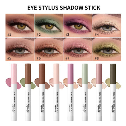 Eyeshadow Stick Colorful Shimmer Glitter Matte High Pigmented Waterproof Cream Eyes Shadow Pencil Long Lasting Makeup Cosmetic