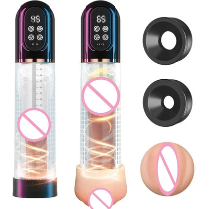 IPX7 Waterproof Electric Penis Pump For Enlargement Man Vacuum Pump Enlargement Extend Pump 4 Suction Levels 1 Silicone Sleeves