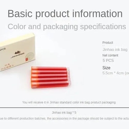 Jinhao 5/10/15 pcs Color Ink Cartridge Refill Fountain Pen Office School Student Stationery Ink Supplies Fountain Pen Ink