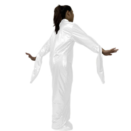 Fetish PVC Faux Leather Bondage Sack Bag Double Layer Spandex Cuff Zipper Sleeping Bag Lockable Zipper Erotic Costume Catsuits