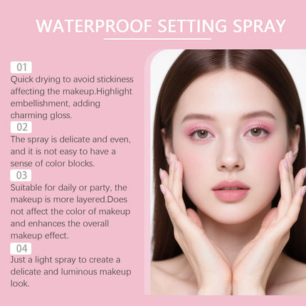 Waterproof Setting Spray Mattifying Oil Control Base Makeup Long-Lasting Sweatproof Hydrating Fixing Setting Spray Cosmetics