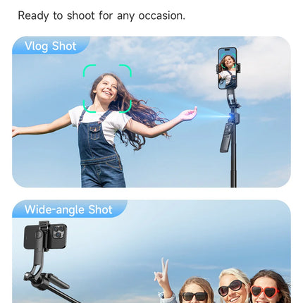 C17 Selfie Tripod for Cell Phone 360°Auto-Rotation AI Tracking Shooting Quadrapod with Remote Control