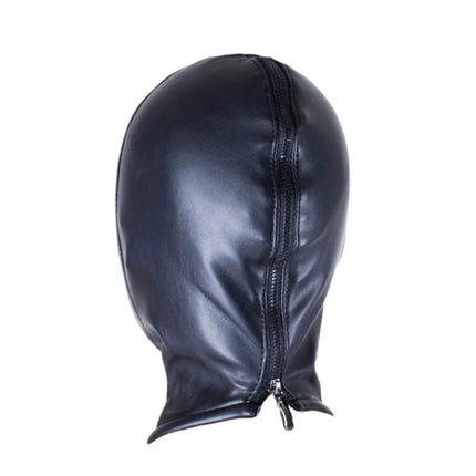 Elegant Unisex Bondage Zipper Hood Sex Toy Kits with Daring Full Face Coverage Mask for Couple Fantasy Cosplay Adult Costume