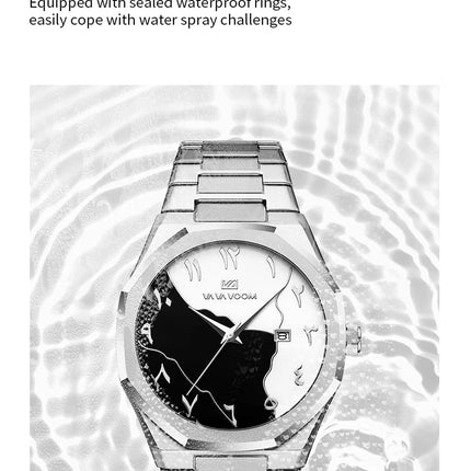 Top Brand Men Watch Marble Dial 42mm Arabic Scale Clock Silver Stainless Steel Quartz Movement Sports Business Wristatch for Men
