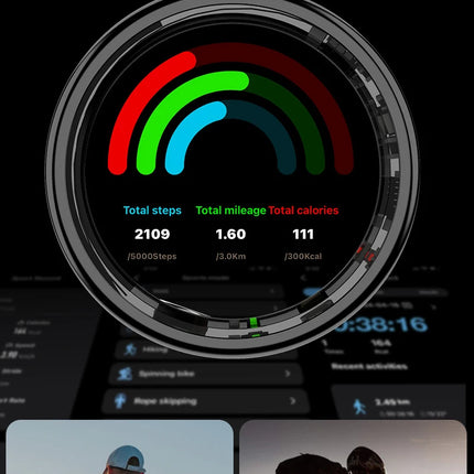 NEW R11C Smart Ring Heart Rate Blood Oxygen Sleep Monitoring Multi Sports Mode Ring With Display Screen SmartRing For Men Women