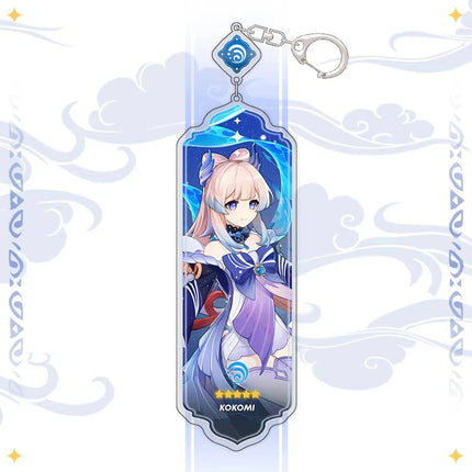 Anime Keychain Linnea Flins Durin Mualani Furina Arlecchin Key Chain Accessories Genshin Impact Cute Bag Pendant Key Ring Gift