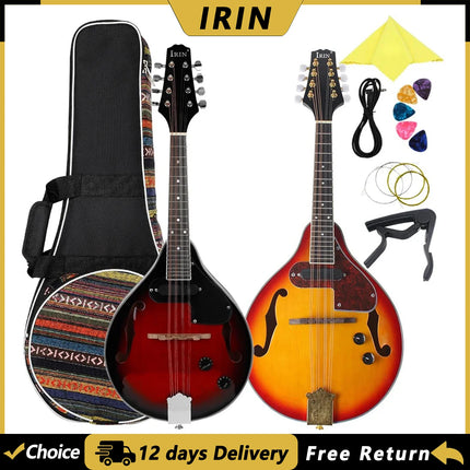 IRIN 8 Strings Mandolin Guitar Rosewood Fingerboard Electric Mandolin Guitarra with Bag Capo Mandolin Parts & Accessories