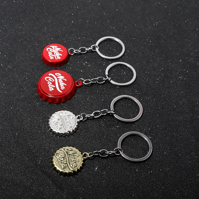 Game Series Red Letter Coke Bottle Cap Bottle Opener Multifunctional Pendant Keyring Men Women Backpack Jewelry Accessories