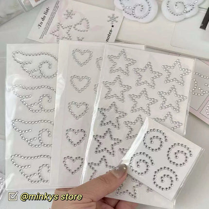 MINKYS New Arrival 3pcs 6pcs Kawaii Bear Ribbon Laser Bling Stickers DIY Scrapbook Stickers Confetti Decoration DIY Photo Frame