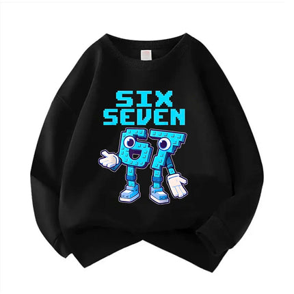 Pullover Spring Crew Neck Six Seven Italian Brainrot 67 Number Graphic Print Hoodie Boy/Girl Kids Comfortable Sweatshirt