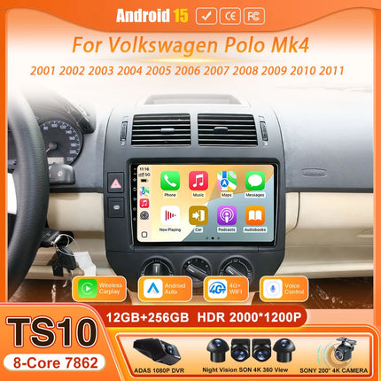 Android Car Radio Multimedia Car Radio Stereo Head Unit for Volkswagen Polo Mk4 2001 - 2011 with GPS Navigation Wireless CarPlay