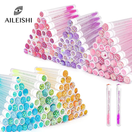 10/50Pcs Disposable Eyelash Brush Reusable Eyelashes Brush Tube Mascara Wands Tubes Dust-proof Lash Spoolies Storage Makeup Tool
