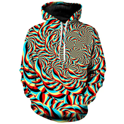Fashion New Whirlpool Pattern men's Hooded Sweatshirt 3D Printed Color Sports Shirt Stree men's And women's Super Large Hoodies
