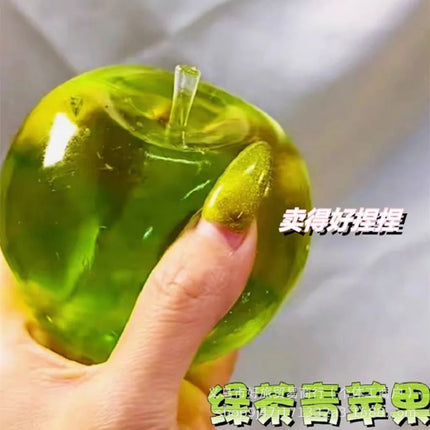 Squishy Green Apple Knead and Enjoy, Slow Rebound, Kneadable Ball, Handmade Stress Relief Toy, ADHD Autism Slow Toys Gift