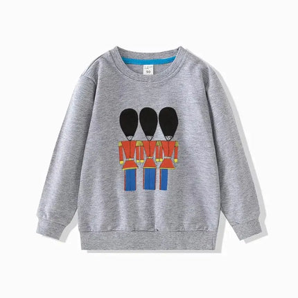 Full Sleeve Kids Sweatshirts 2024 Autumn Pullover Tops Boys Hoodie Girls Shirts Cotton Baby Clothing Cartoon Print Children Tees