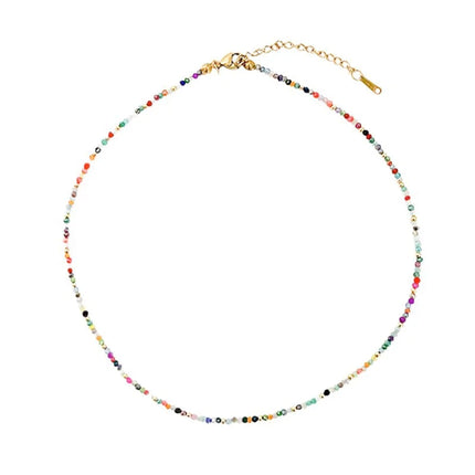 Bohemian Personalized and Creative Colorful Bead Necklace, Women's Fashionable and Simple Holiday Accessory Gift